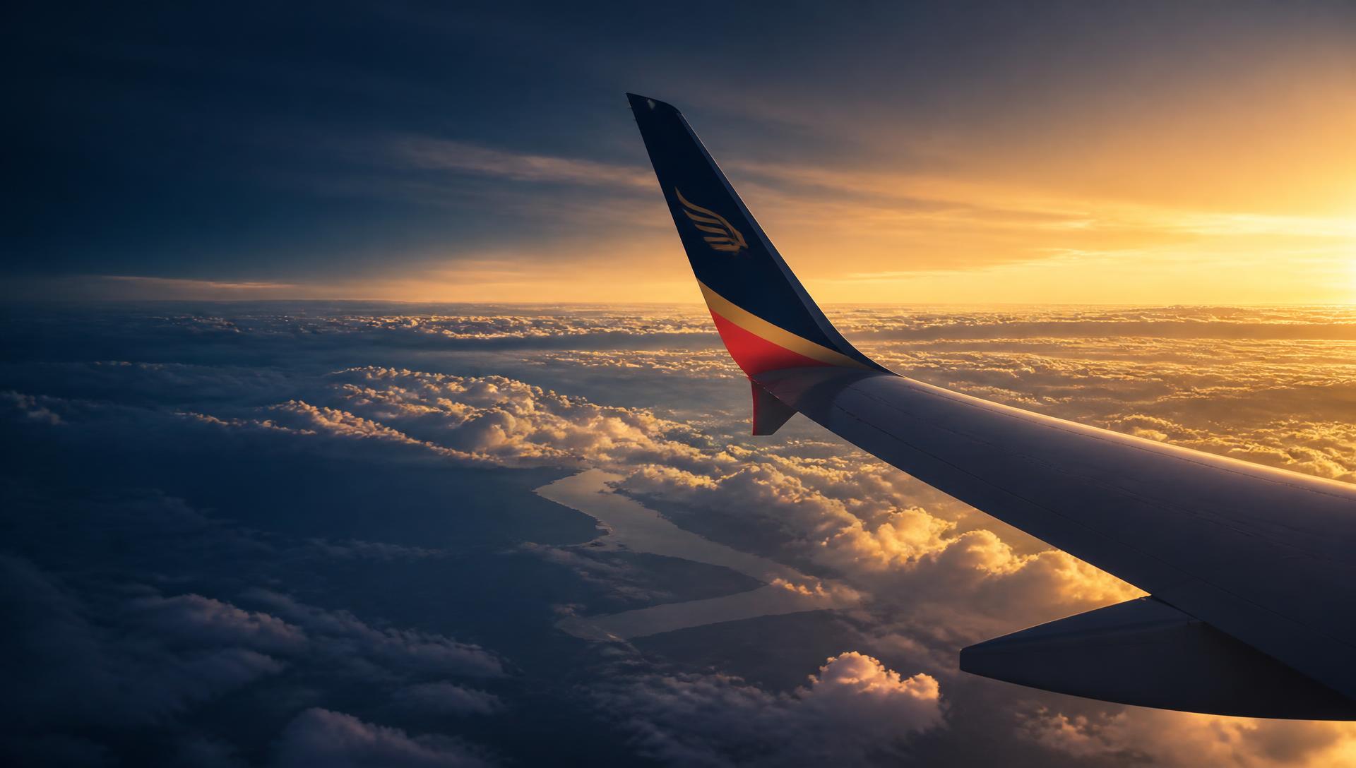 Galaxy Air winglet above a golden East African cloudscape
